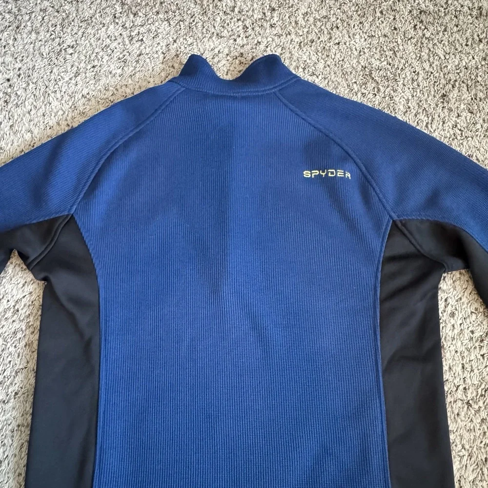 Spyder Men's XL Blue 1/4 Zip Performance Pullover Ski Thermal MidLayer‎